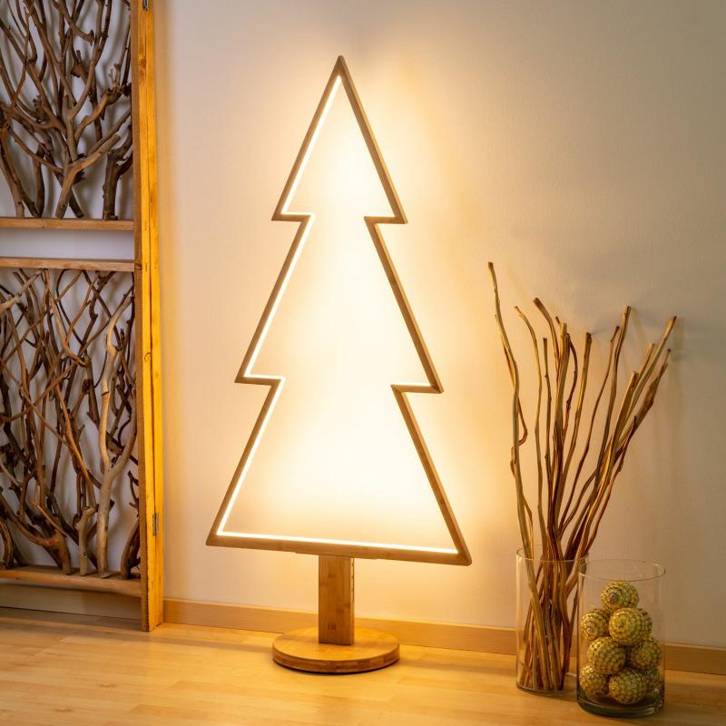 2D Figure Lights | 1.45m Natural Wood Pine Tree With Base, Warm White LEDs, Indoor Use – DLW 2D Figure Lights 2D Figure Lights