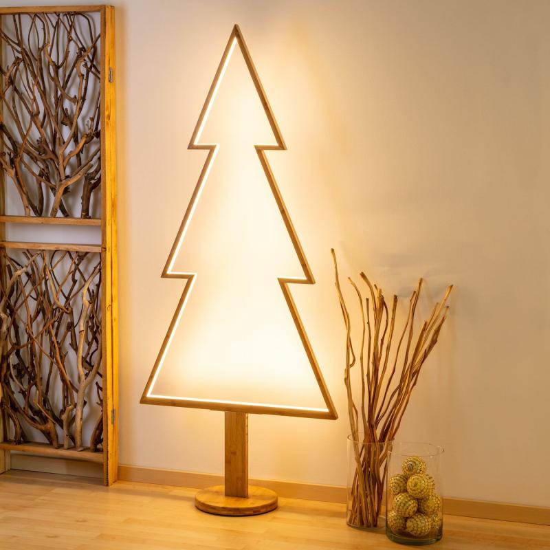 2D Figure Lights | 1.7m Natural Wood Pine Tree With Base, Warm White LEDs, Indoor Use – DLW 2D Figure Lights 2D Figure Lights