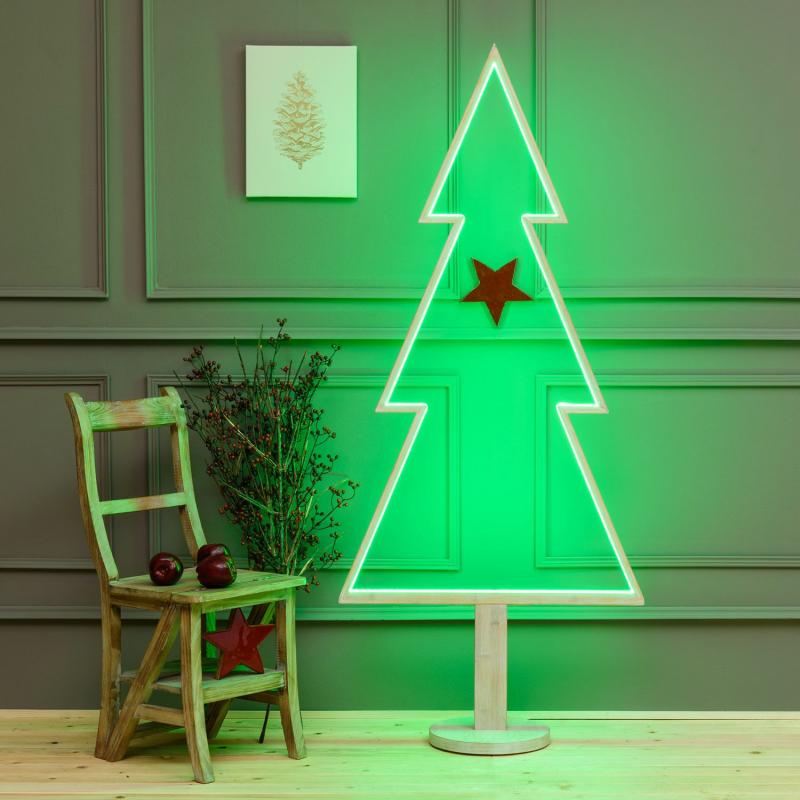 2D Figure Lights | 170cm Bleached Wood Christmas Tree With Base, RGB and Warm White LEDs, Indoor Use – DLW 2D Figure Lights 2D Figure Lights