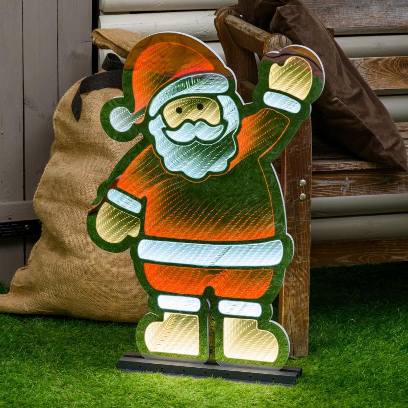 2D Figure Lights | 74cm Infinity Mirror Santa With Stand, Multicolor LEDs – IFM 2D Figure Lights 2D Figure Lights