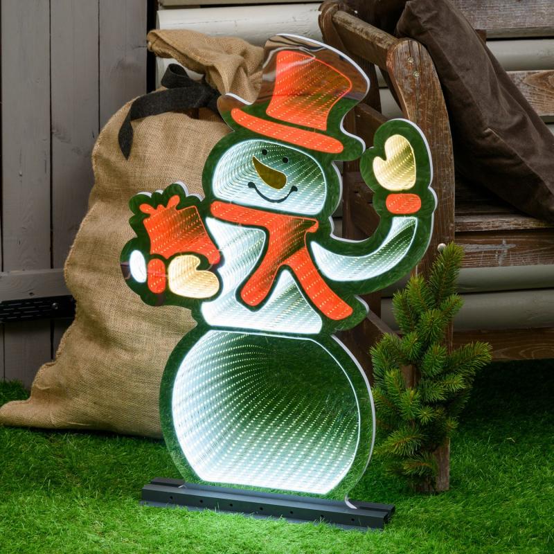 2D Figure Lights | 75cm Infinity Mirror Snowman Whit Base, Multicolor LEDs – IFM 2D Figure Lights 2D Figure Lights