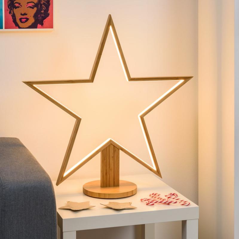 2D Figure Lights | 75cm Natural Wood Star With Base, Warm White LEDs, Indoor Use – DLW 2D Figure Lights 2D Figure Lights