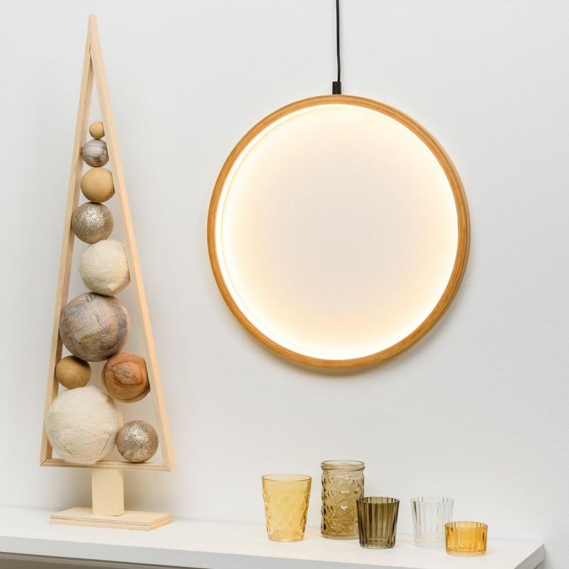 2D Figure Lights | Ø 37cm Natural Wood Circle, Warm White LEDs, Indoor Use – DLW 2D Figure Lights 2D Figure Lights