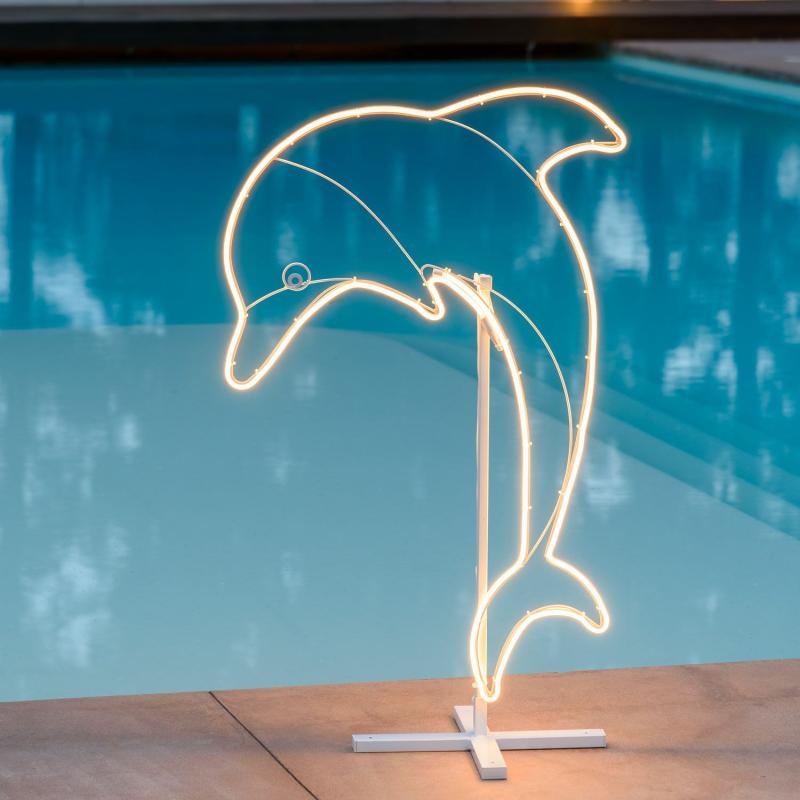 2D Figure Lights | Dolphin Figure, Rope Lights Neon Effect, 95 cm, 352 Leds Warm White, right side – LED NEON FIGURES 2D Figure Lights 2D Figure Lights