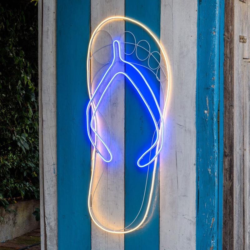 2D Figure Lights | Flip Flop Shoe Figure, Rope Lights Neon Effect, 114 cm, 536 Warm White and Blu LEDs – LED NEON FIGURES 2D Figure Lights 2D Figure Lights