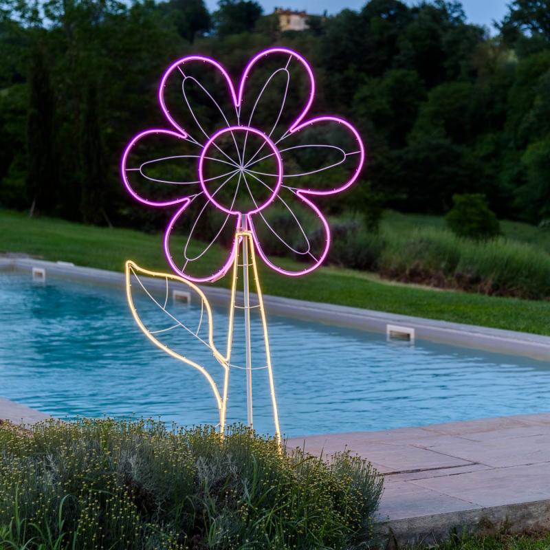 2D Figure Lights | Flower Figure, Rope Lights Neon Effect, 185 cm, 960 Leds Warm White and Pink – LED NEON FIGURES 2D Figure Lights 2D Figure Lights