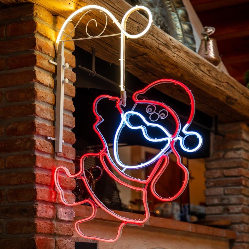 2D Figure Lights | Hanging Santa Figure, Rope Lights Neon Effect, 105 cm, 566 Leds, Warm White White and Red – LED NEON FIGURES 2D Figure Lights 2D Figure Lights