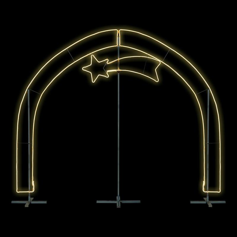 2D Figure Lights | Nativity Collection, Cave with Comet Star Figure, Rope Lights Neon Effect, 200cm, Warm White – LED NEON FIGURES 2D Figure Lights 2D Figure Lights