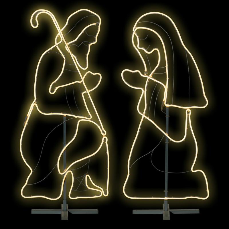 2D Figure Lights | Praying Joseph and Mary Figure, Rope Lights Neon Effect, 115 cm, 1248 LEDs, Warm White – LED NEON FIGURES 2D Figure Lights 2D Figure Lights