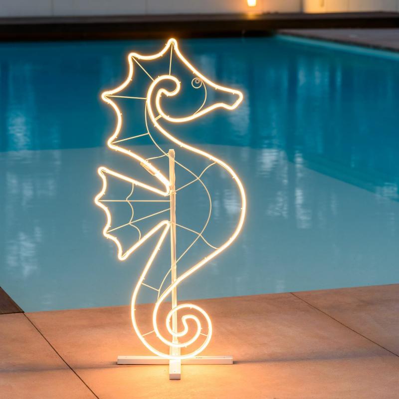 2D Figure Lights | Seahorse Figure, Rope Lights Neon Effect, 114 cm, 520 Leds Warm White, Left Side – LED NEON FIGURES 2D Figure Lights 2D Figure Lights