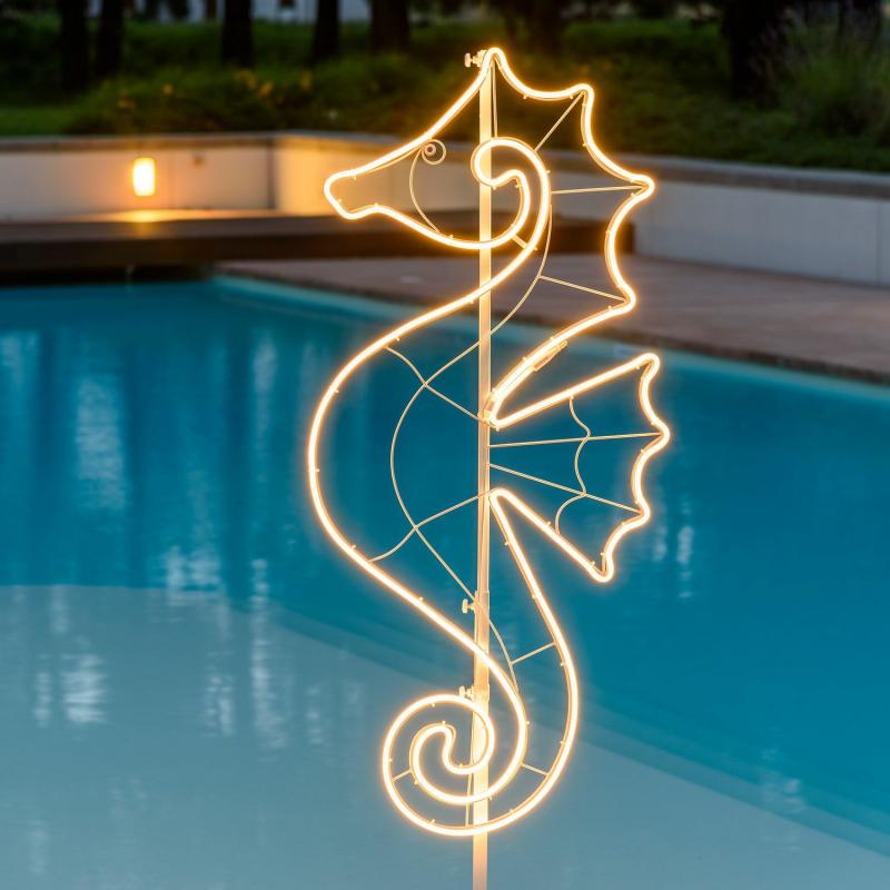 2D Figure Lights | Seahorse Figure, Rope Lights Neon Effect, 114 cm, 520 Leds Warm White, Right Side – LED NEON FIGURES 2D Figure Lights 2D Figure Lights