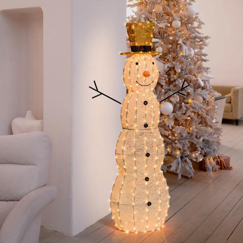 3D Figure Lights | 150cm Snowman 3D, Light Cream & Browns Series, 320 Traditional Warm White LEDs – LHC 3D Figure Lights 3D Figure Lights