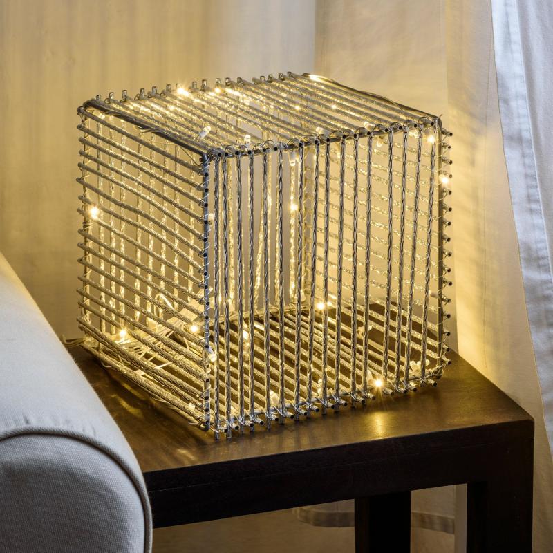 3D Figure Lights | 30 cm 60 warm white LEDs silver aluminum light cube – ATS 3D Figure Lights 3D Figure Lights