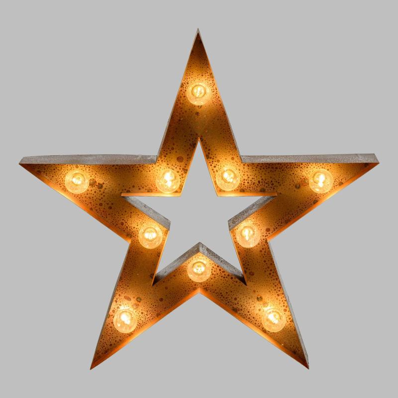 3D Figure Lights | 60cm Brown Metal Star With 10 E14 Lamp Holders – ELV 3D Figure Lights 3D Figure Lights