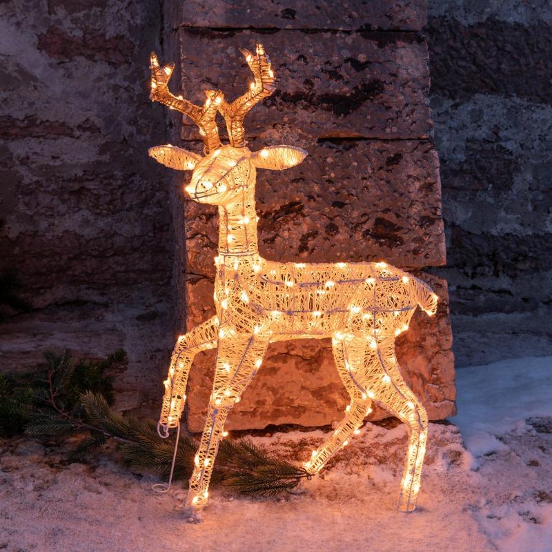 3D Figure Lights | 85cm Reindeer 3D, Light Cream & Brown series, 160 Traditional Warm White LEDs – LHC 3D Figure Lights 3D Figure Lights