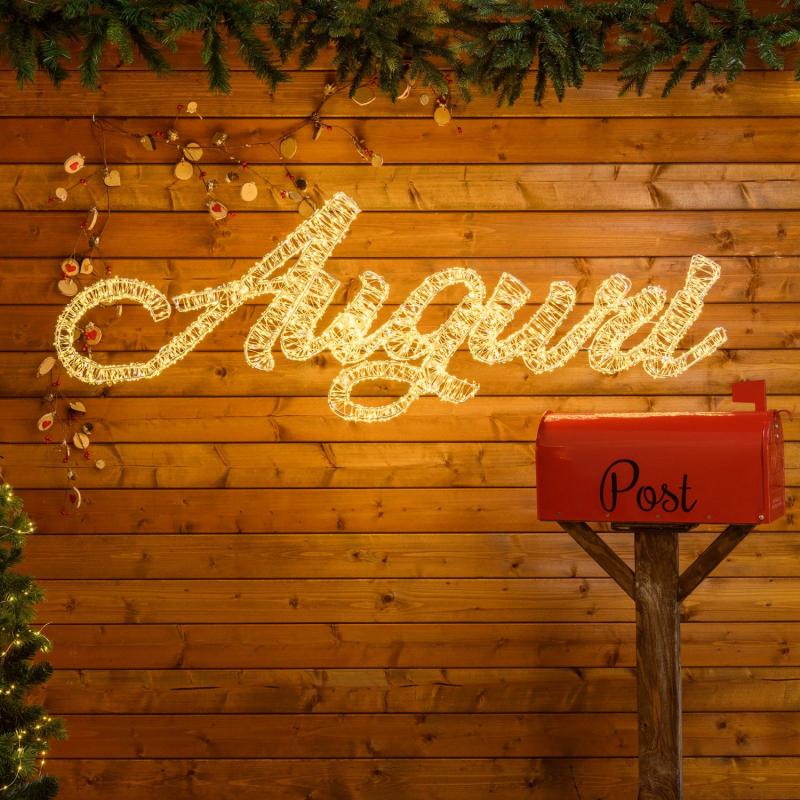 3D Figure Lights | Auguri 3D sign, 150 x h 49 cm, 4000 warm white and white microleds, outdoor use – MICROLED FIGURES 3D Figure Lights 3D Figure Lights