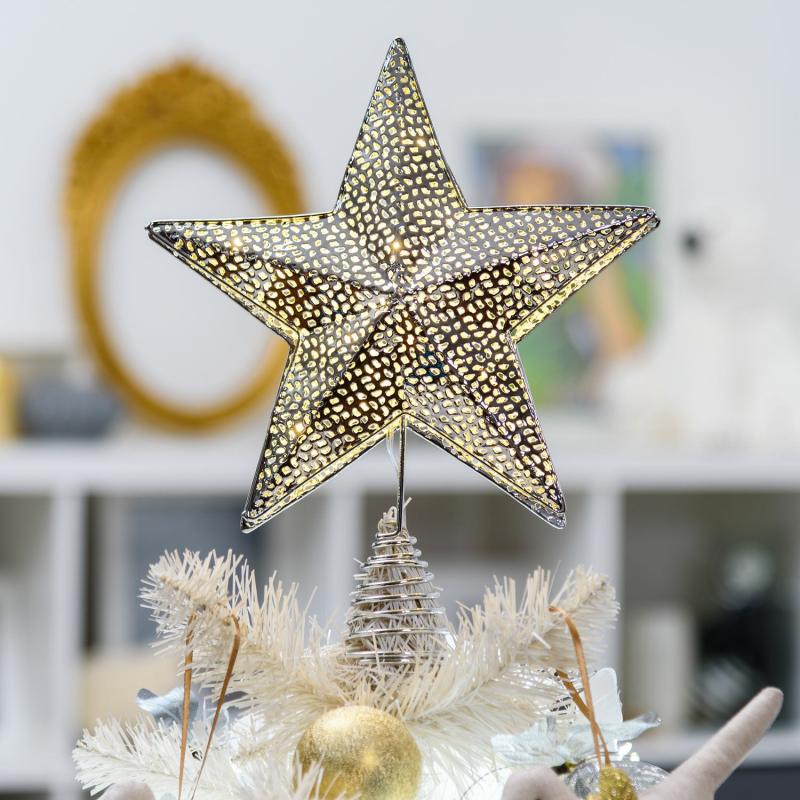 3D Figure Lights | Ø 25cm, 23 Warm White MicroLEDs, Silver Star Tree Topper – VPM 3D Figure Lights 3D Figure Lights