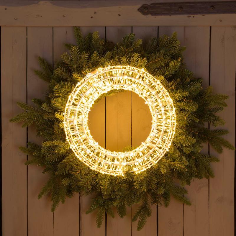 3D Figure Lights | Ø 35 cm, White Wreath 3D, 1000 high-density Warm White and White MicroEDs, for indoor use – MICROLED FIGURES 3D Figure Lights 3D Figure Lights