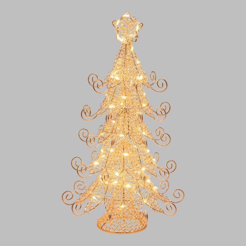 3D Figure Lights | Copper Metal Christmas Tree, h 35 cm, 55 Warm White MicroLEDs – VPM 3D Figure Lights 3D Figure Lights