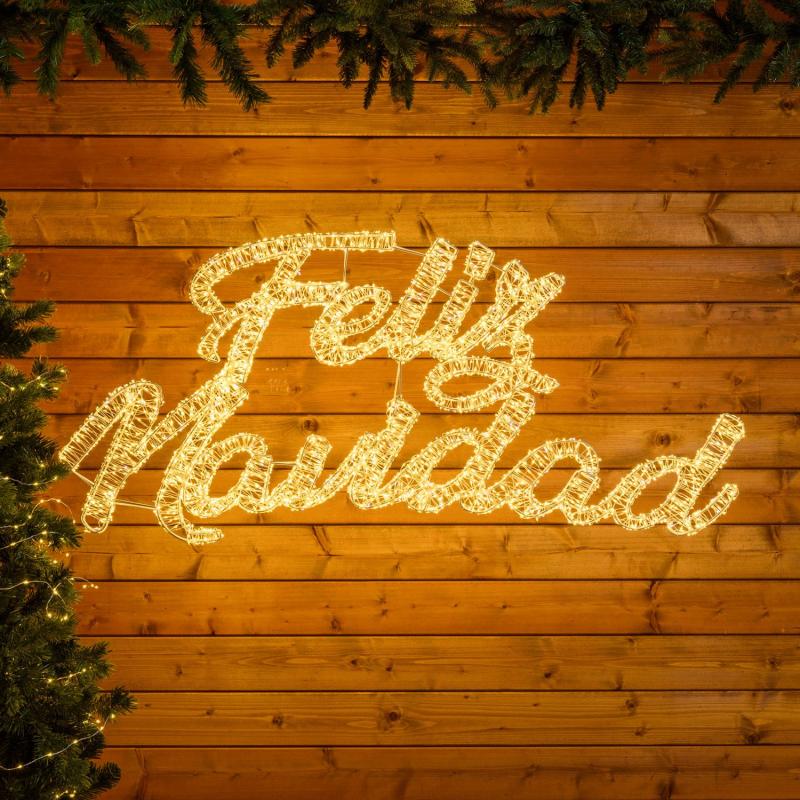 3D Figure Lights | Feliz Navidad 3D, 125 x h 57 cm, 4300 warm white and white microleds, outdoor use – MICROLED FIGURES 3D Figure Lights 3D Figure Lights