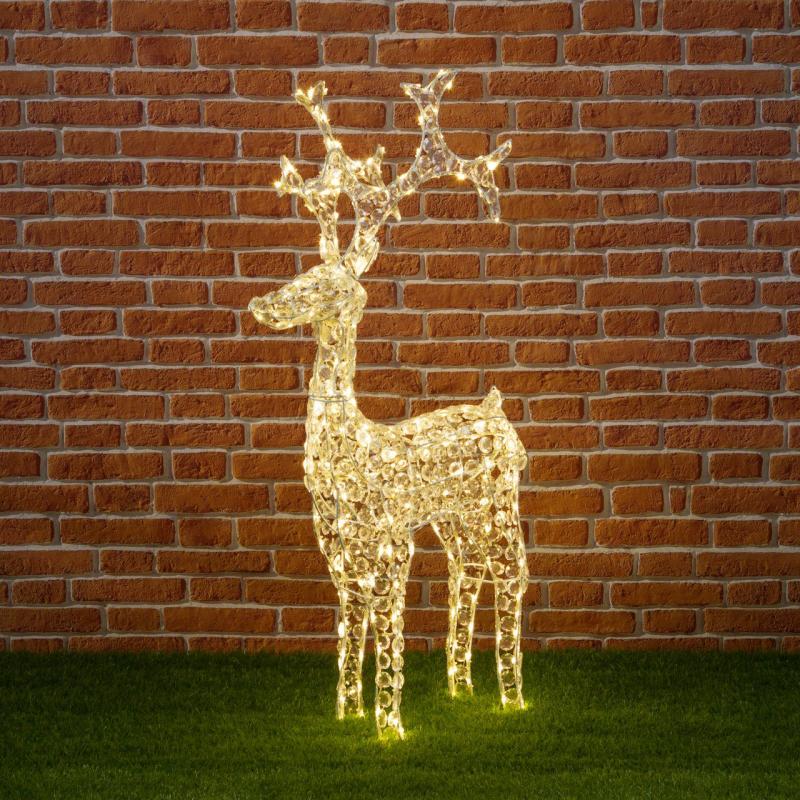 3D Figure Lights | h 120cm Acrylic Crystals Reindeer, 250 Warm White LEDs – CRYSTAL REINDEER 3D Figure Lights 3D Figure Lights