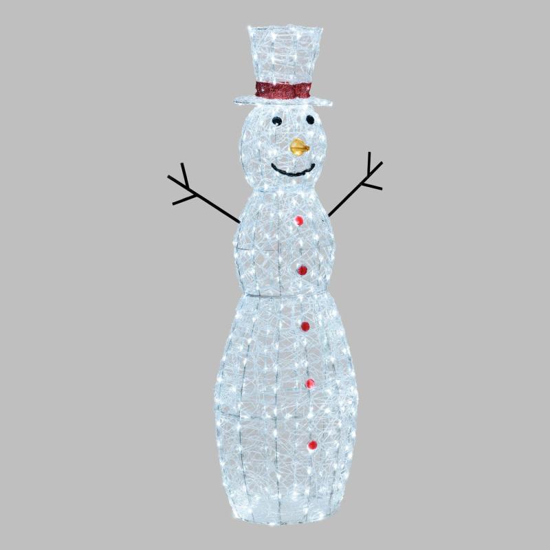 3D Figure Lights | h 150cm, 320 White Leds, Transparent Acrylic Snowman, Timer 3D Figure Lights 3D Figure Lights