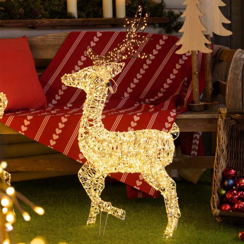 3D Figure Lights | h 80 cm, 3D Reindeer with Raised Leg, 2880 High-Density Warm and White Micro LEDs, Indoor Use – MICROLED FIGURES 3D Figure Lights 3D Figure Lights