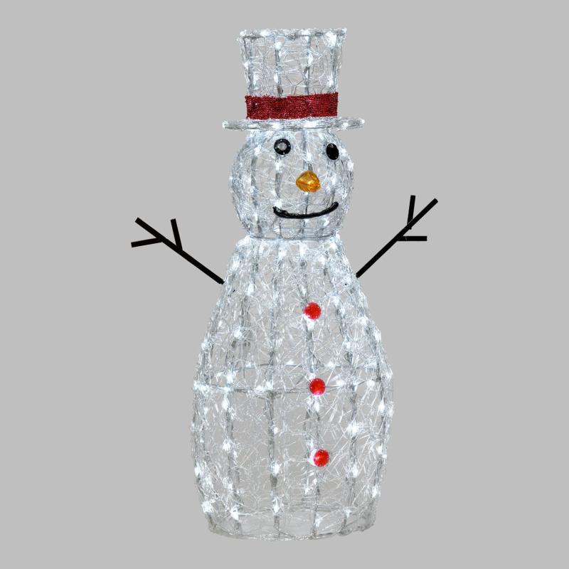 3D Figure Lights | h 90cm, 180 White Leds, Transparent Acrylic Snowman 3D Figure Lights 3D Figure Lights