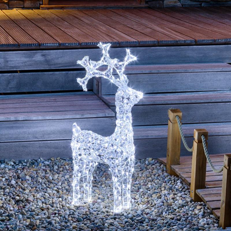 3D Figure Lights | h 90cm Acrylic Crystals Reindeer With Rotating Head, 200 White LEDs – CRYSTAL REINDEER 3D Figure Lights 3D Figure Lights