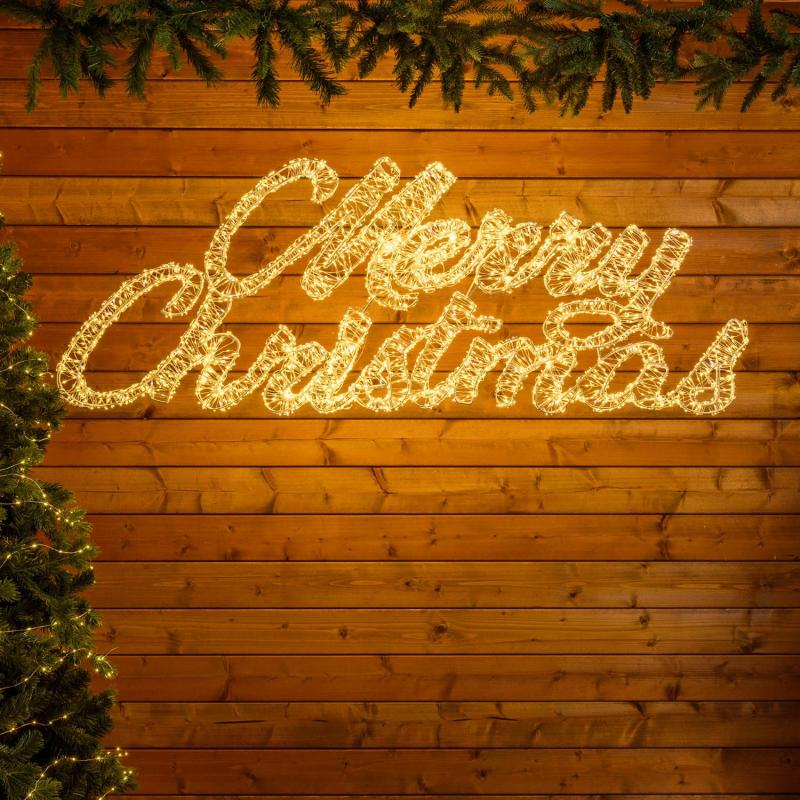 3D Figure Lights | Merry Christmas 3D sign, 145 x h 55 cm, 4600 warm white and white microleds, outdoor use – MICROLED FIGURES 3D Figure Lights 3D Figure Lights