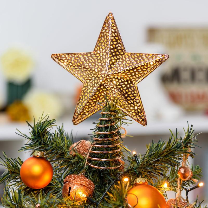 Battery Figure Lights | Ø 18cm, 15 Warm White MicroLEDs, Copper Star Tree Topper, Battery Operated – VPM Battery Figure Lights Battery Figure Lights