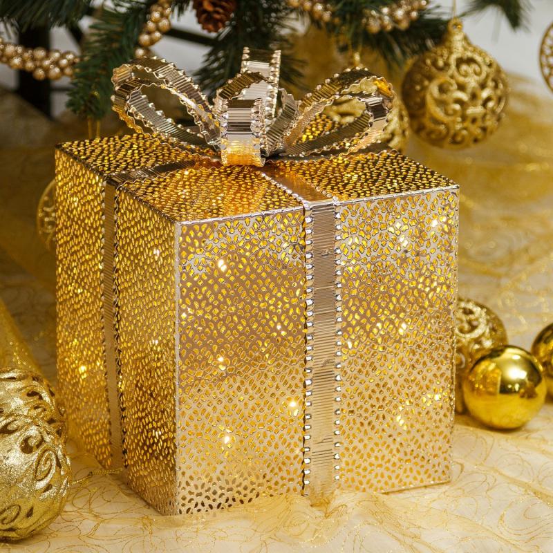 Battery Figure Lights | h 25 cm, 40 Warm White LEDs, Champagne Metal Gift Box, Battery Operated – VPM Battery Figure Lights Battery Figure Lights