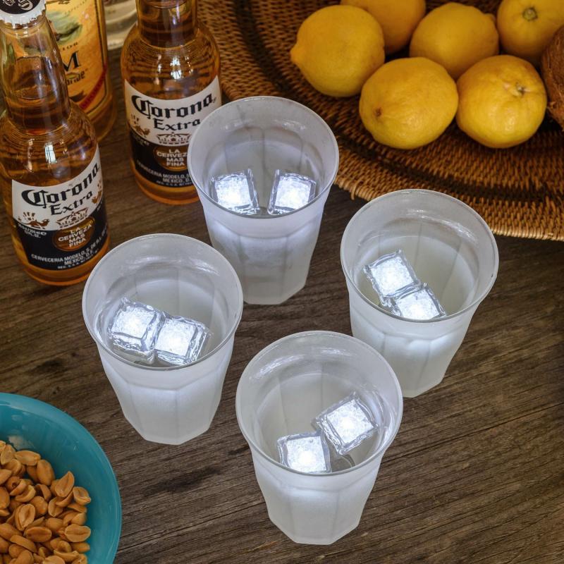 Battery Figure Lights | Set of 8 Floating Ice Cubes, White LEDs Battery Figure Lights