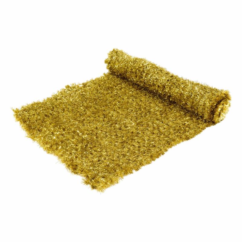 Carpet and Garlands | h 1 x 5m Professional Metallic Gold Fake Pine Carpet, Mesh 5 x 5 cm, Indoor Use Branches & Tree Lights Carpet & Garlands