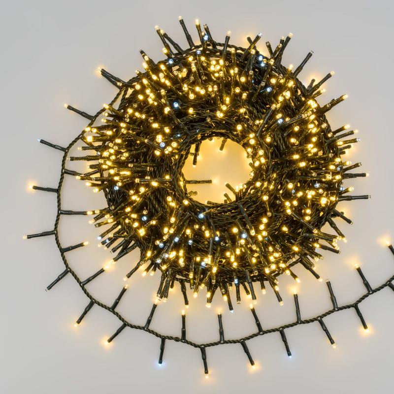 Cluster and Minicluster Lights | 20m 1000 miniLEDs warm white and white Mini Cluster String light, green cable Cluster & Minicluster Lights Cluster & Minicluster Lights