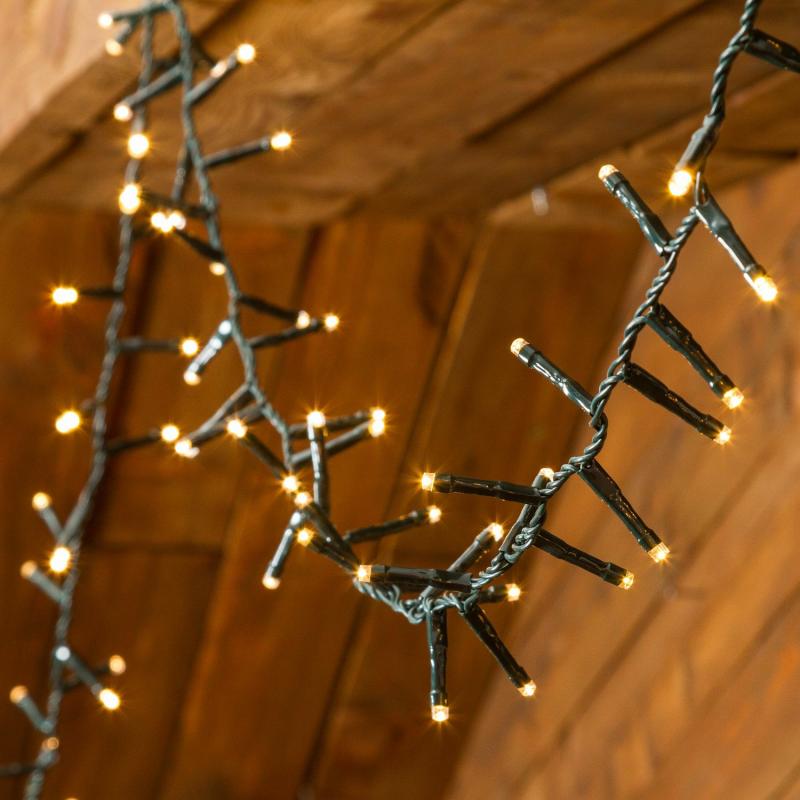 Cluster and Minicluster Lights | 30.5m 1500 Warm White Led Mini Cluster String Lights, Green Cable – Minicluster Strings Cluster & Minicluster Lights Cluster & Minicluster Lights