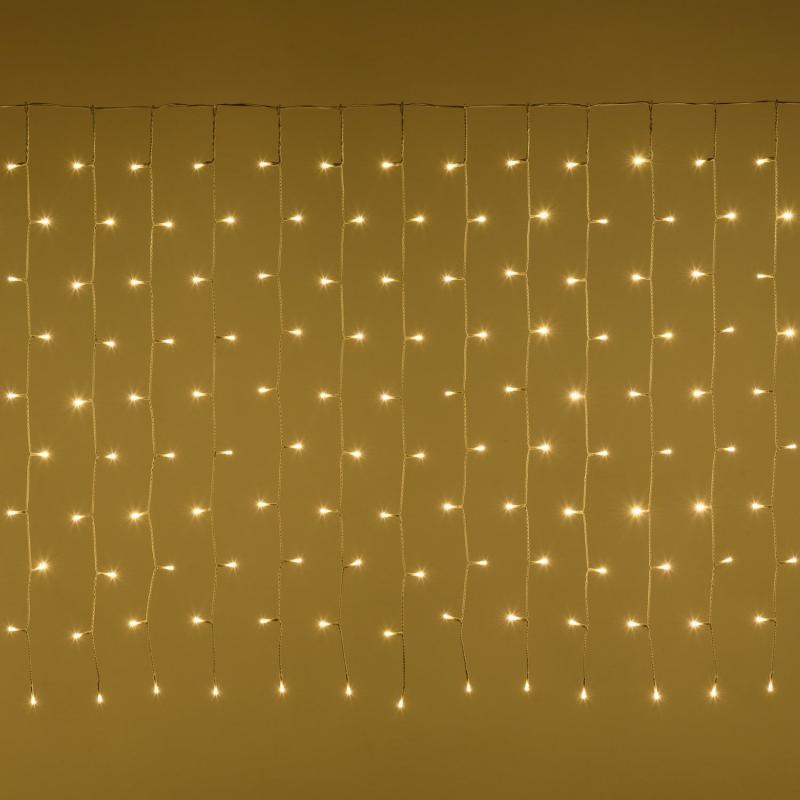 Curtain Lights | 10 x h 1m, 1000 Warm White LEDs Curtain Lights, White Cable Curtain & Net Lights Curtain Lights