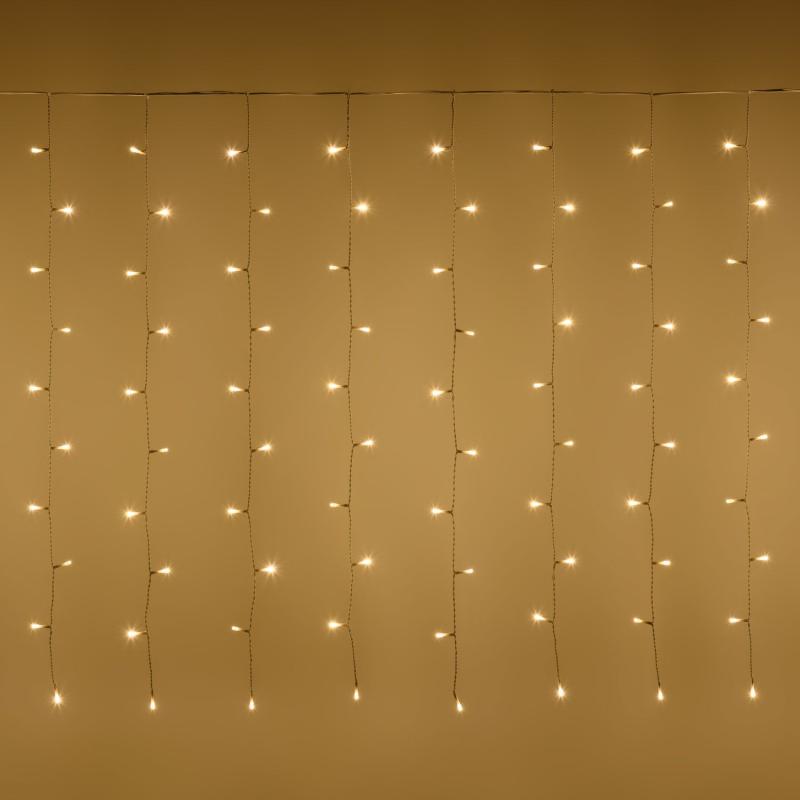 Curtain Lights | 3.2 x h 1m Curtain light, 200 warm white LEDs, white cable, extendable Curtain & Net Lights Curtain Lights