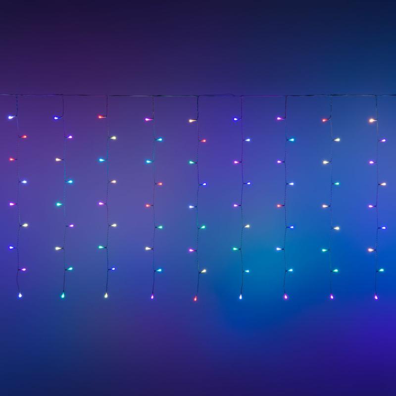 Curtain Lights | 4 x h 0.9m APPY Curtain Light, 180 Pixel LEDs RGB, white cable Curtain & Net Lights Curtain Lights