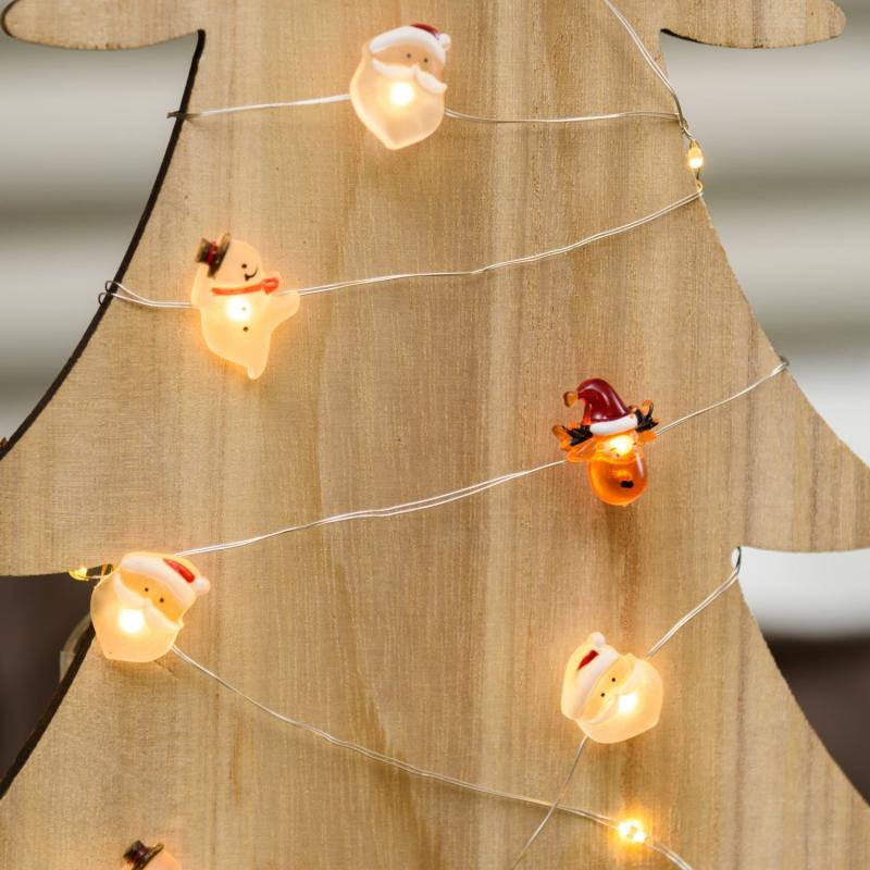 Decorative String Lights | 1,9m battery String Light, 20 decorations Santa, reindeer and snowman, warm white LEDs Decorative String Lights Decorative String Lights