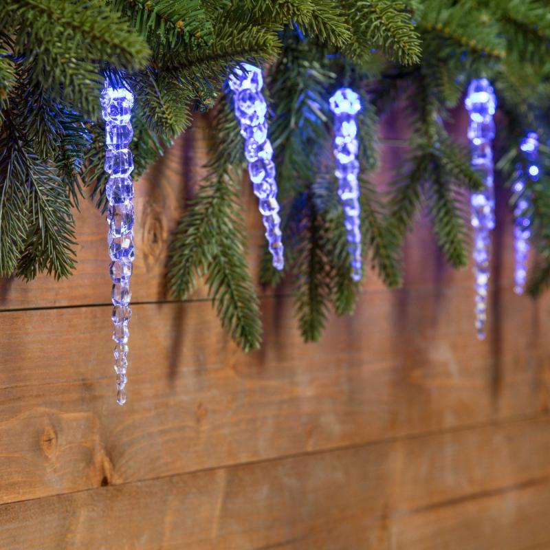 Decorative String Lights | 8m, 40 Blu Icicles String Lights Ø 18 mm, Green cable Decorative String Lights Decorative String Lights