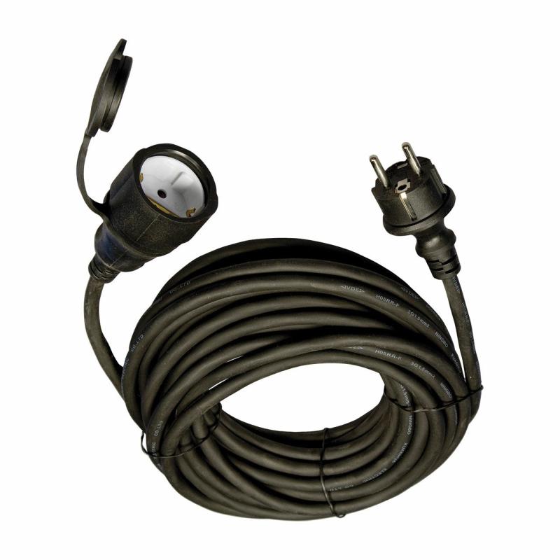 Extension Leads and Multi-Connectors | 10m Black Extension Cable for Outdoor Use with Schuko Socket Accessories Extension Leads & Multi-Connectors