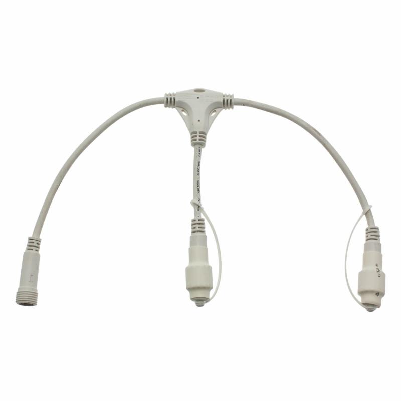 Extension Leads and Multi-Connectors | PML 2 Way Connector, 0.4m White Cable, IP67 – PML series Accessories Extension Leads & Multi-Connectors