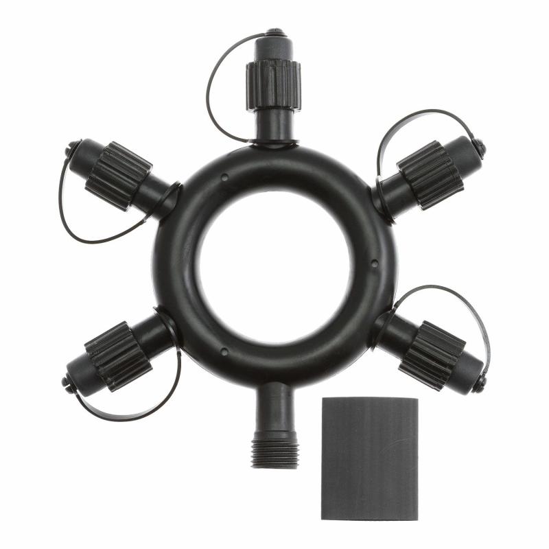 Extension Leads and Multi-Connectors | PML 5 Way Ring Connector, Black Cable, IP67 – PML series Accessories Extension Leads & Multi-Connectors