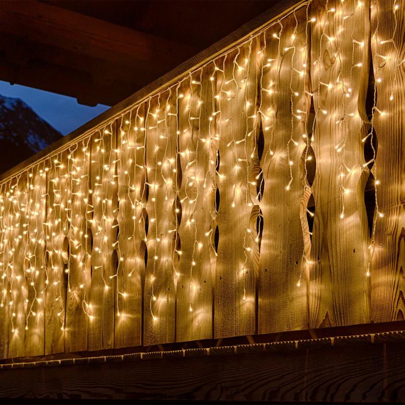 Icicle Lights | 3.5 x h 0.85m, 432 Warm White LEDs Icicle, White Cable, Extendable Curtain & Net Lights Icicle Lights