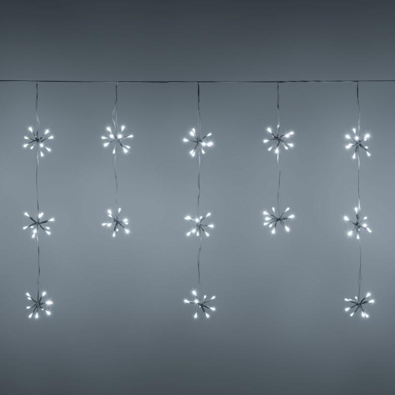 Icicle Lights | 3 x h 0.7m Bunch Icicle light, 300 white LEDs, extendable, white cable Curtain & Net Lights Icicle Lights