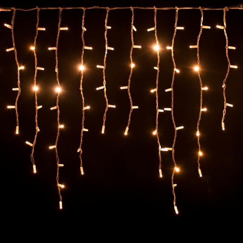 Icicle Lights | 3 x h 0.9m 228 Warm White Maxiled Icicle Lights, White Cable, Connectable, IP67 – PML series Curtain & Net Lights Icicle Lights