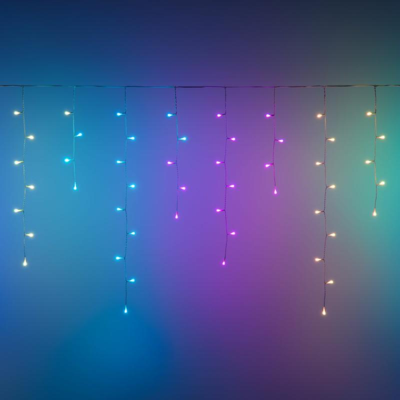 Icicle Lights | 4 x 0.9m APPY Icicle light, 125 Pixel LEDs RGB, white cable Curtain & Net Lights Icicle Lights