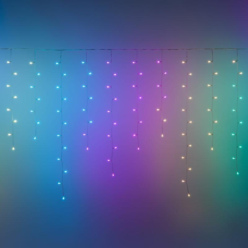 Icicle Lights | 5 x 1.2m APPY Icicle light, 225 Pixel LEDs RGB, white cable Curtain & Net Lights Icicle Lights