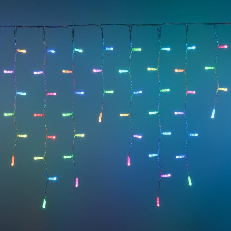 Icicle Lights | 5 x h 0,8 m, 250 LEDs RGB and Warm White Icicle Lights Twinkly Pro, Clear Cable – TWINKLY PRO Curtain & Net Lights Icicle Lights